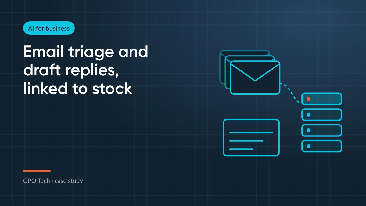 Email triage and draft replies with AI, linked to warehouse stock